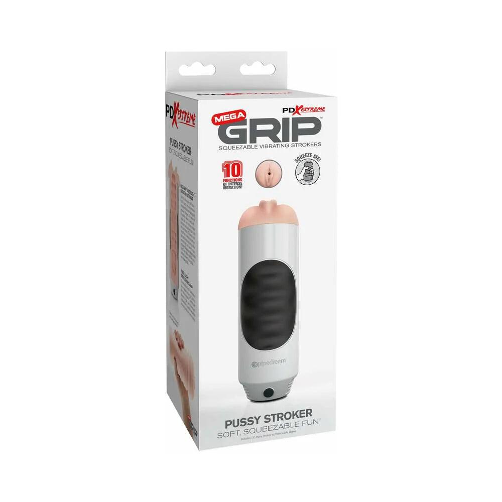 PDX Mega Grip Pussy Stroker Squeezable Vibrating Masturbator - Buy At Luxury Toy X - Free 3-Day Shipping