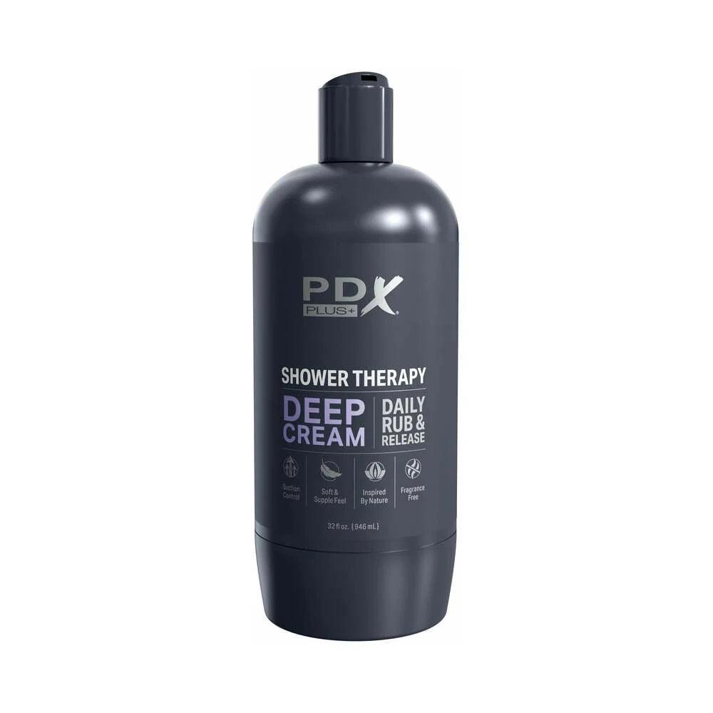 PDX Plus Shower Therapy Deep Cream Discreet Stroker - Frosted - Buy At Luxury Toy X - Free 3-Day Shipping