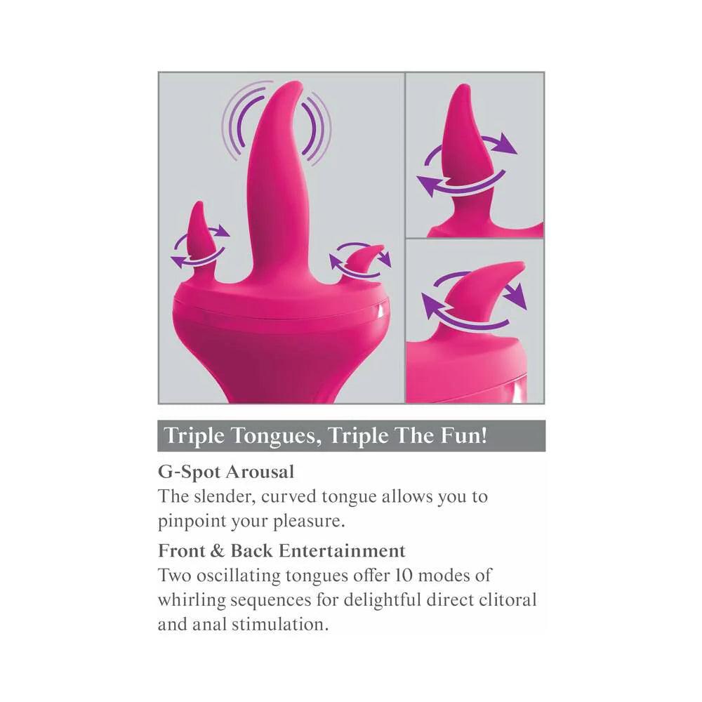 Pipedream 3Some Holey Trinity Triple Tongue Vibrator Rechargeable Silicone - Buy At Luxury Toy X - Free 3-Day Shipping