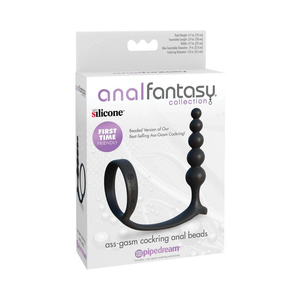 Pipedream Anal Fantasy Collection Silicone Ass-Gasm Cockring Anal Beads - Buy At Luxury Toy X - Free 3-Day Shipping