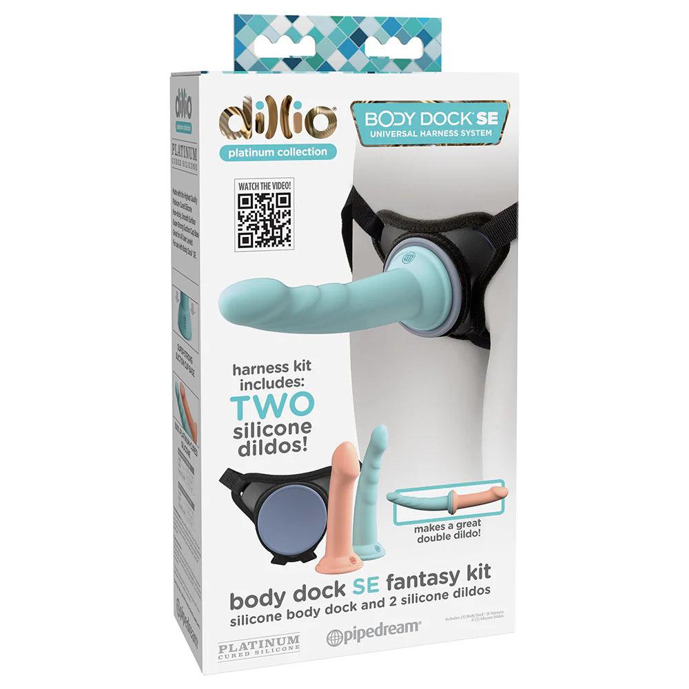 Pipedream Dillio Platinum Body Dock SE Fantasy Kit with 6 & 7 in. Silicone Dildos - Buy At Luxury Toy X - Free 3-Day Shipping