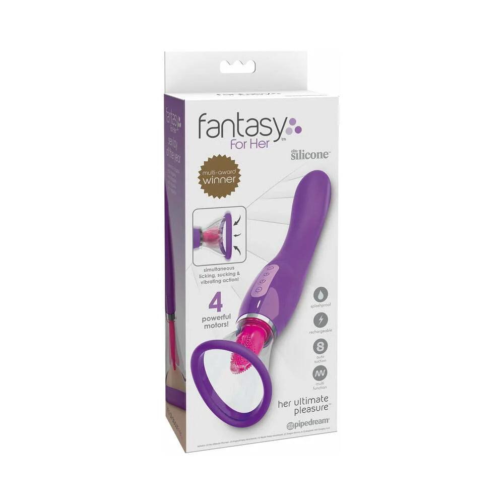 Pipedream Fantasy For Her Her Ultimate Pleasure Dual-Ended Vibrator With Licking Suction - Buy At Luxury Toy X - Free 3-Day Shipping