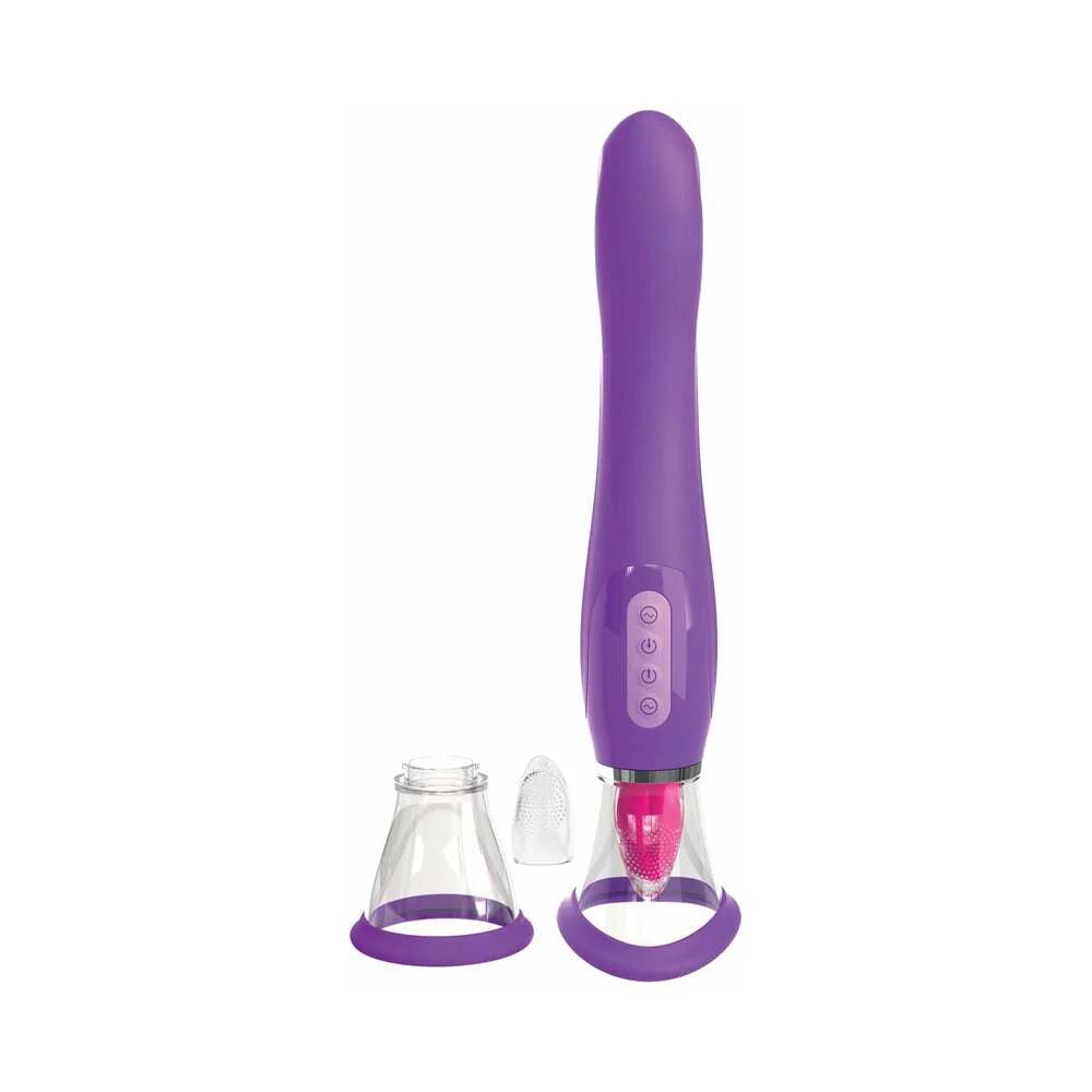 Pipedream Fantasy For Her Her Ultimate Pleasure Dual-Ended Vibrator With Licking Suction - Buy At Luxury Toy X - Free 3-Day Shipping