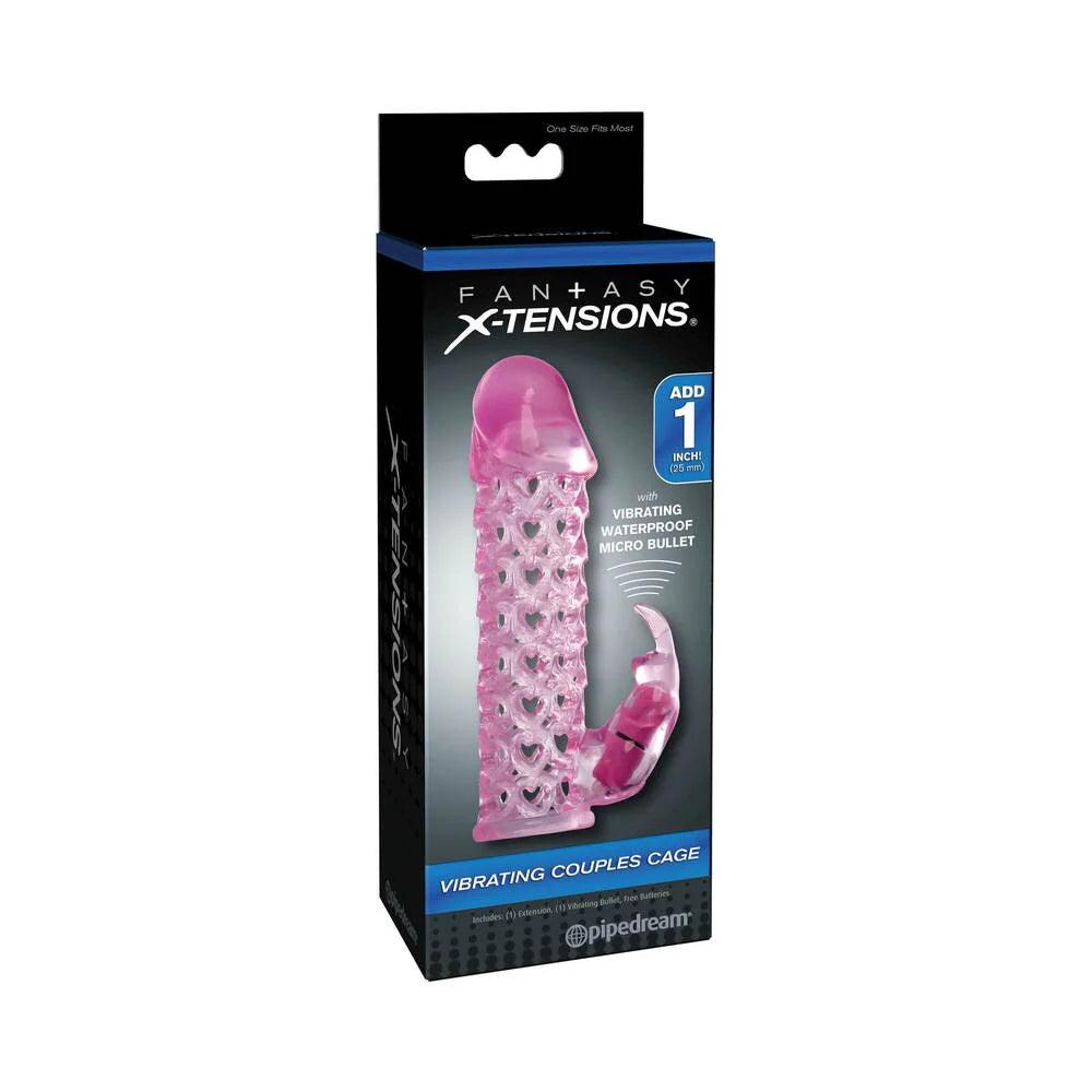 Pipedream Fantasy X-tensions Vibrating Couples Cage 1 in. Extension Pink - Buy At Luxury Toy X - Free 3-Day Shipping