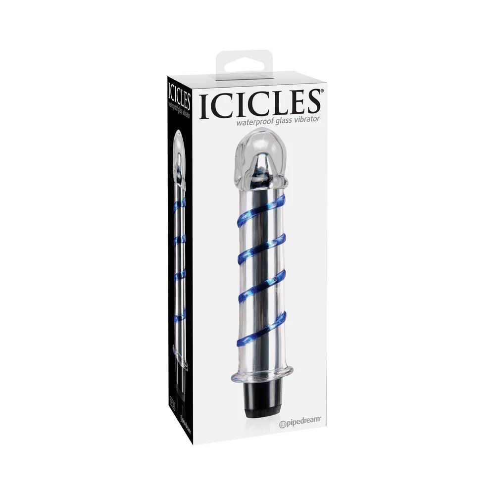 Pipedream Icicles No. 20 Ribbed Vibrating 7.5 in. Glass Dildo - Buy At Luxury Toy X - Free 3-Day Shipping