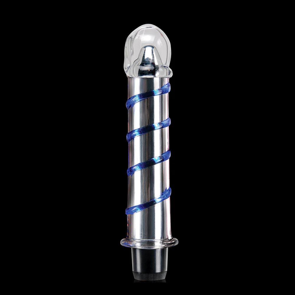 Pipedream Icicles No. 20 Ribbed Vibrating 7.5 in. Glass Dildo - Buy At Luxury Toy X - Free 3-Day Shipping