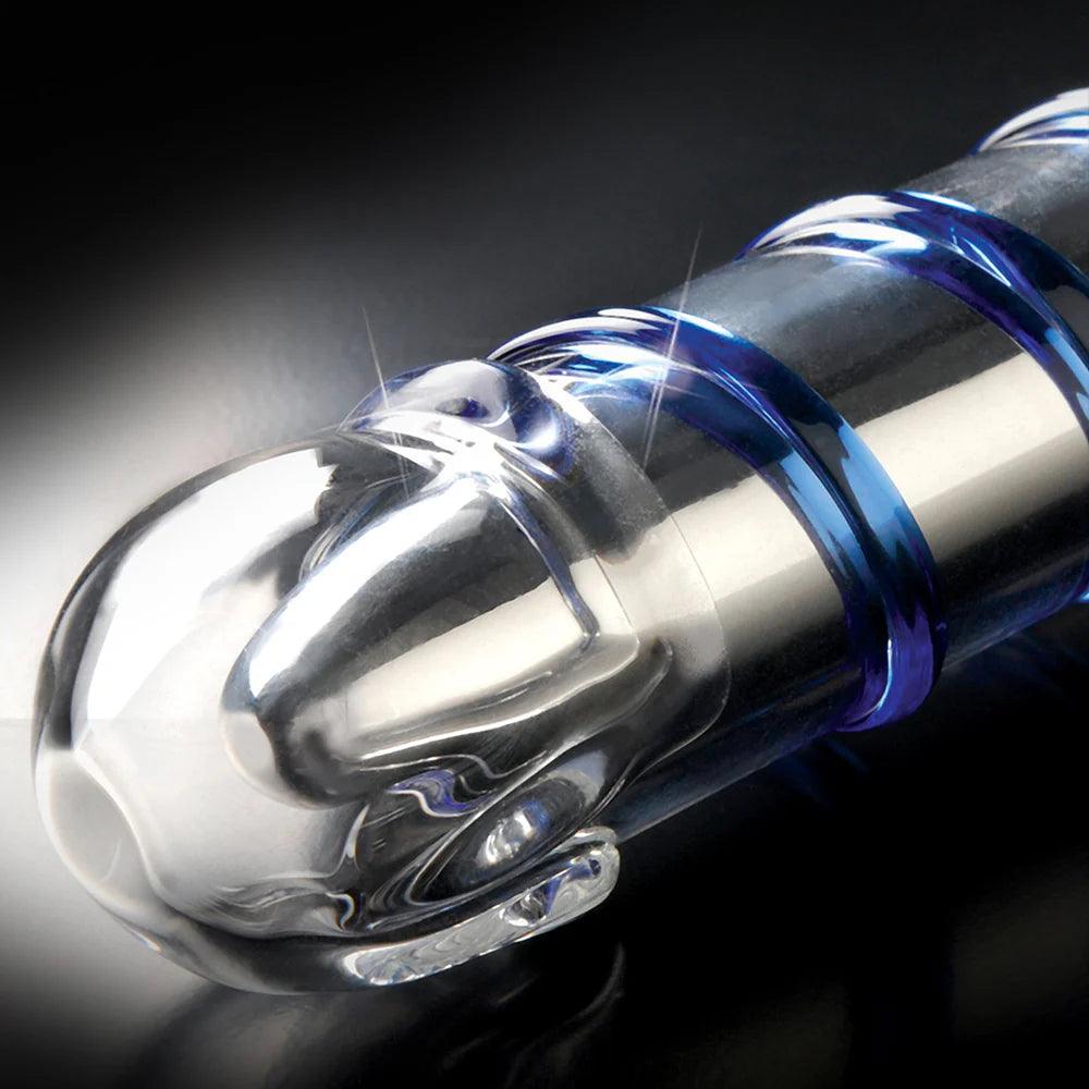 Pipedream Icicles No. 20 Ribbed Vibrating 7.5 in. Glass Dildo - Buy At Luxury Toy X - Free 3-Day Shipping