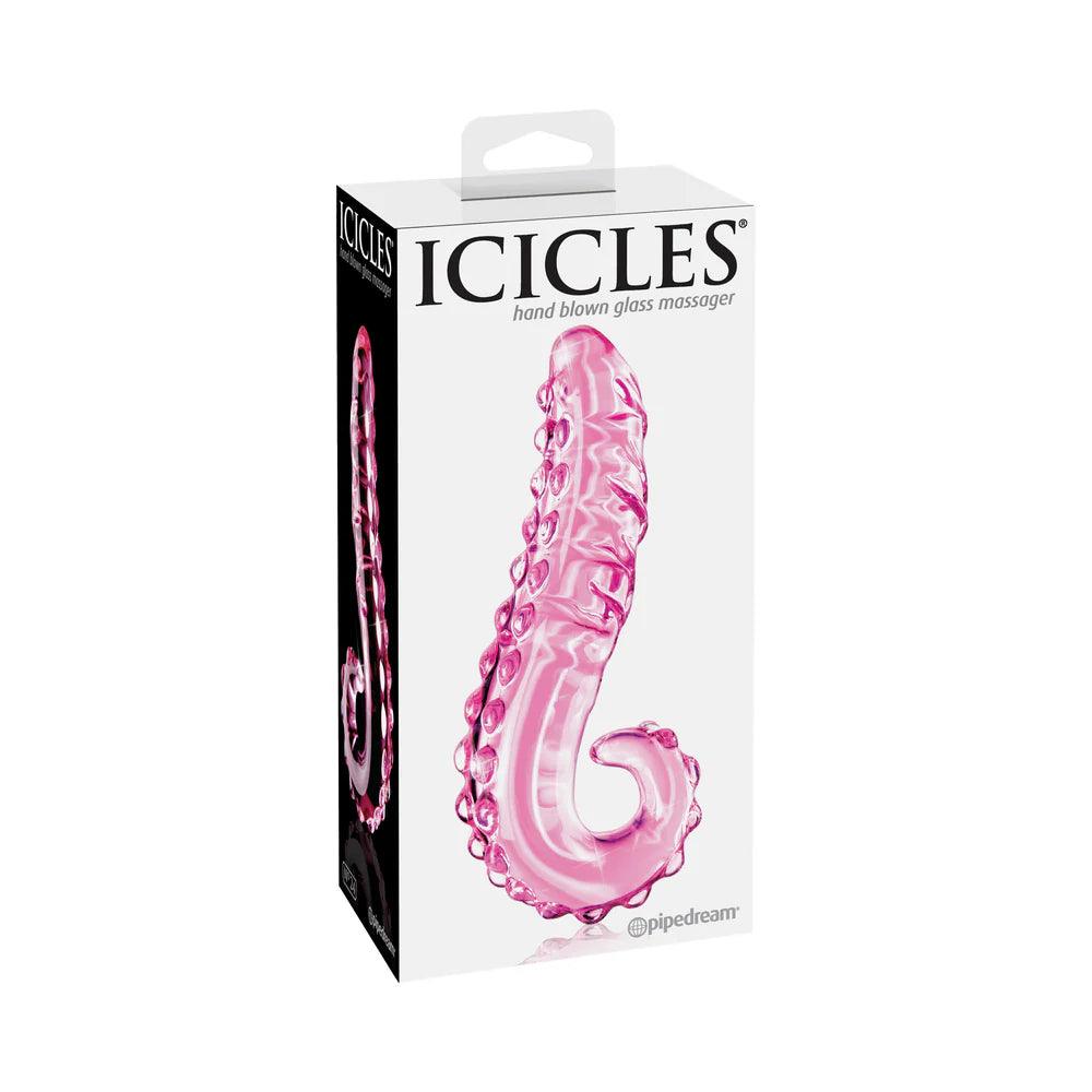 Pipedream Icicles No. 24 Curved Textured 6 in. Glass Dildo With Handle - Buy At Luxury Toy X - Free 3-Day Shipping