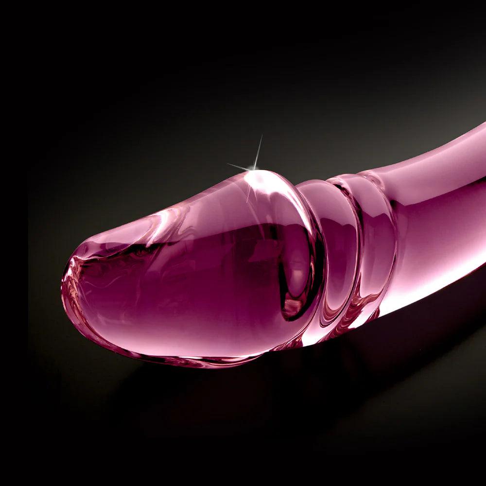 Pipedream Icicles No. 57 Curved Textured 9 in. Dual-Ended Glass Dildo - Buy At Luxury Toy X - Free 3-Day Shipping