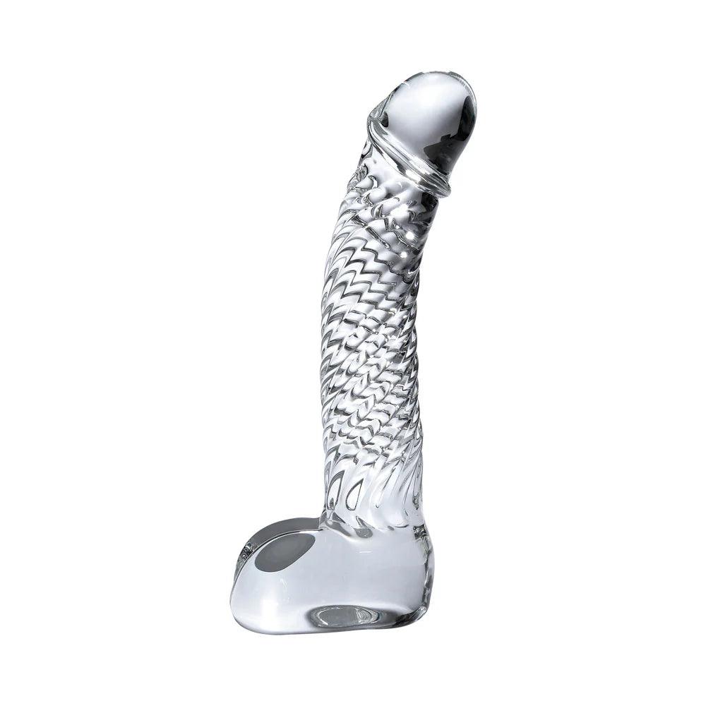 Pipedream Icicles No. 61 Curved Textured 6.5 in. Glass Dildo - Buy At Luxury Toy X - Free 3-Day Shipping