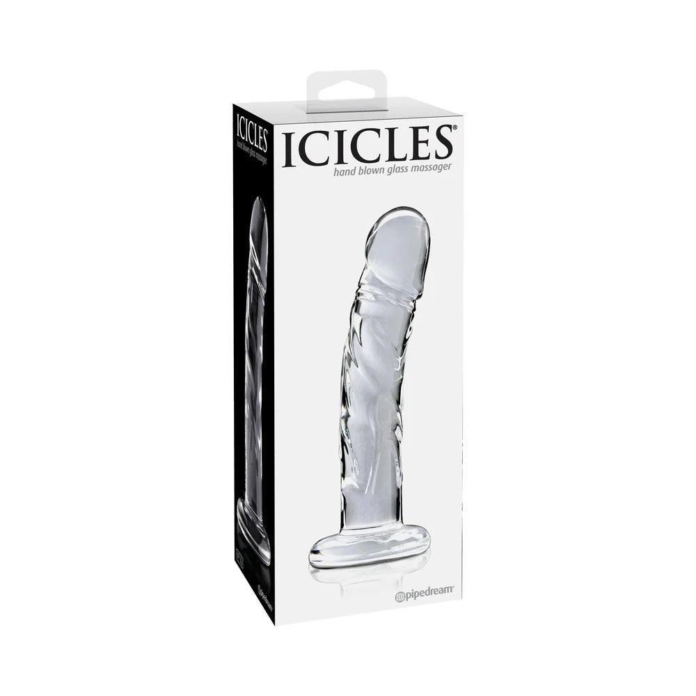 Pipedream Icicles No. 62 Curved Realistic 6.5 in. Glass Dildo - Buy At Luxury Toy X - Free 3-Day Shipping