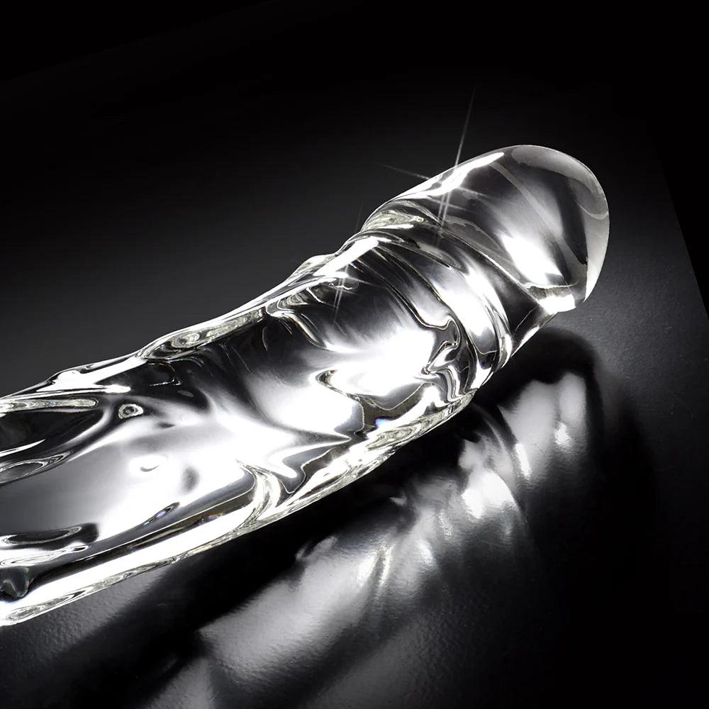 Pipedream Icicles No. 62 Curved Realistic 6.5 in. Glass Dildo - Buy At Luxury Toy X - Free 3-Day Shipping