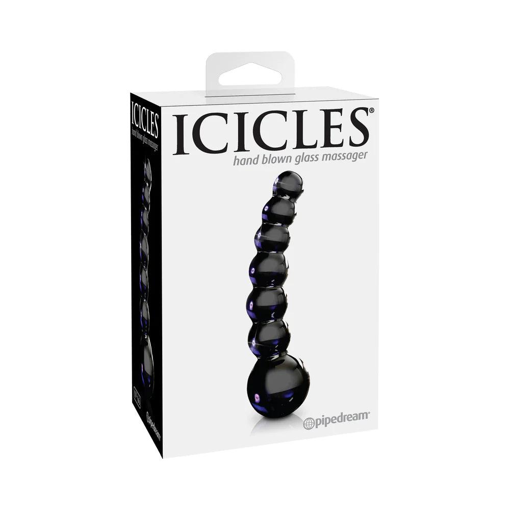 Pipedream Icicles No. 66 Curved Beaded 4.75 in. Glass Dildo - Buy At Luxury Toy X - Free 3-Day Shipping