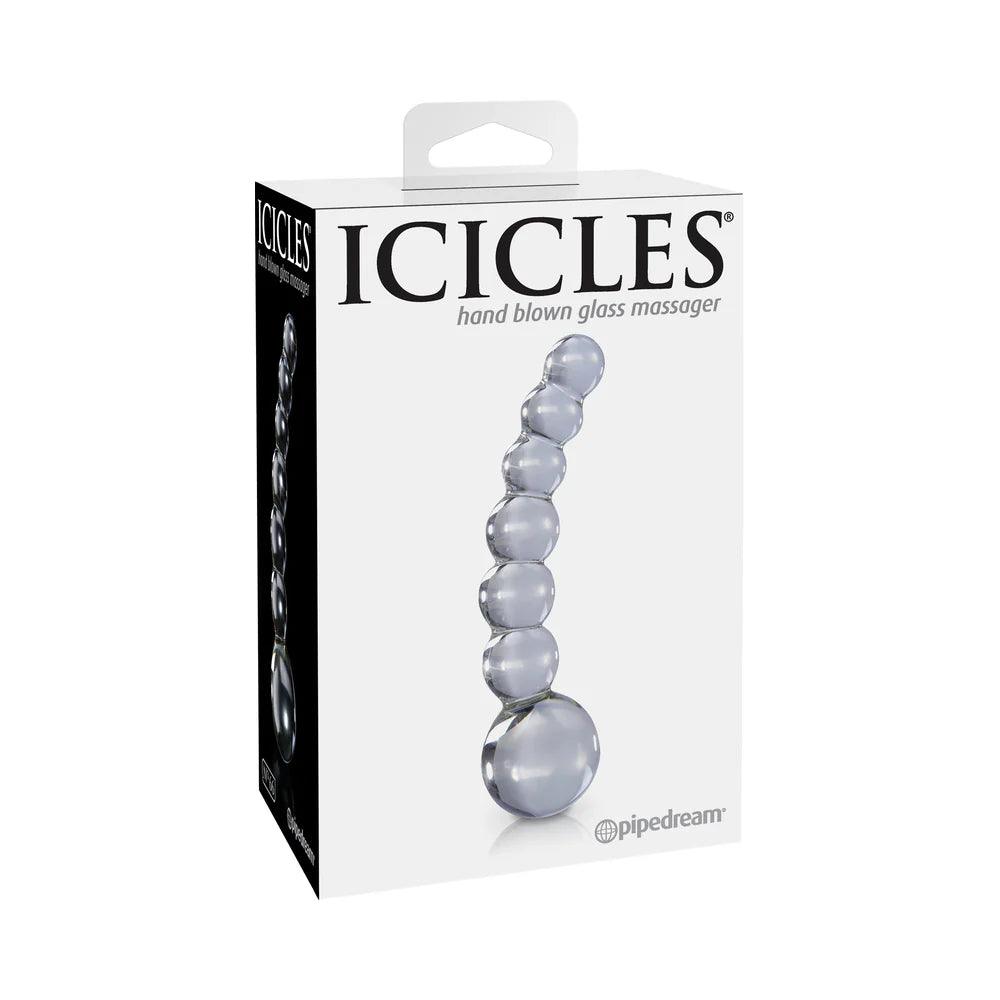 Pipedream Icicles No. 66 Curved Beaded 4.75 in. Glass Dildo - Buy At Luxury Toy X - Free 3-Day Shipping