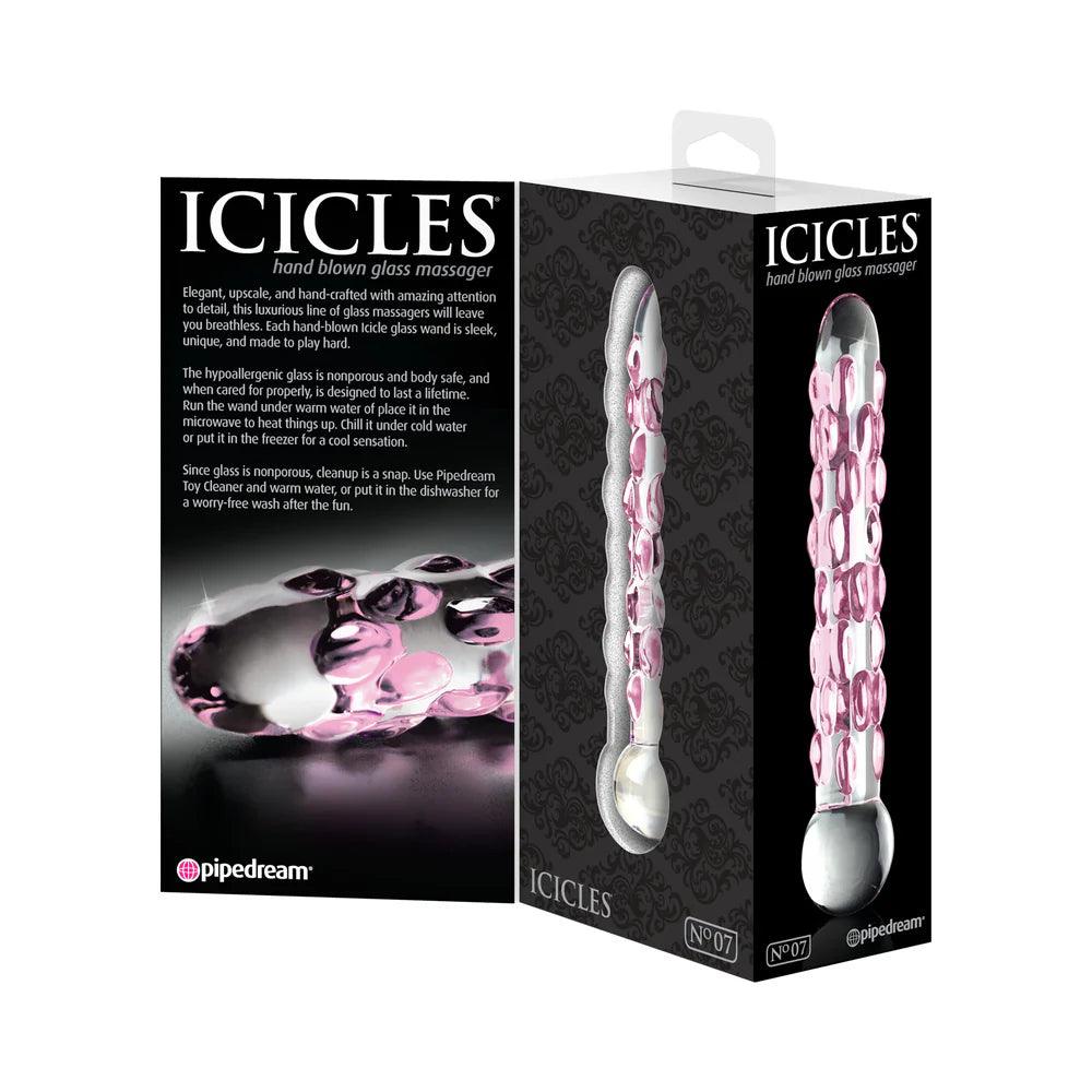 Pipedream Icicles No. 7 Textured 7 in. Glass Dildo - Buy At Luxury Toy X - Free 3-Day Shipping