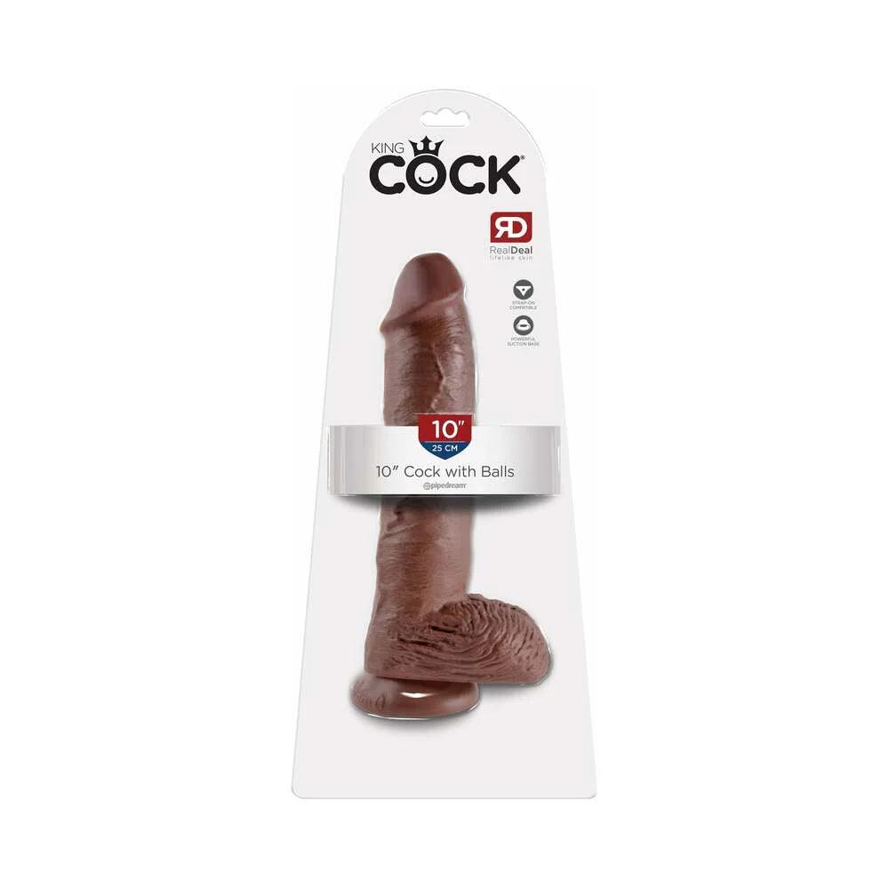 Pipedream King Cock 10 in. Cock With Balls Realistic Suction Cup Dildo - Buy At Luxury Toy X - Free 3-Day Shipping