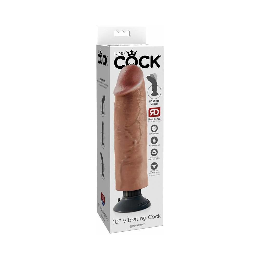 Pipedream King Cock 10 in. Vibrating Cock Poseable Dildo With Suction Cup - Buy At Luxury Toy X - Free 3-Day Shipping