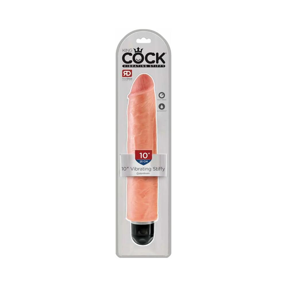 Pipedream King Cock 10 in. Vibrating Stiffy Realistic Dildo - Buy At Luxury Toy X - Free 3-Day Shipping