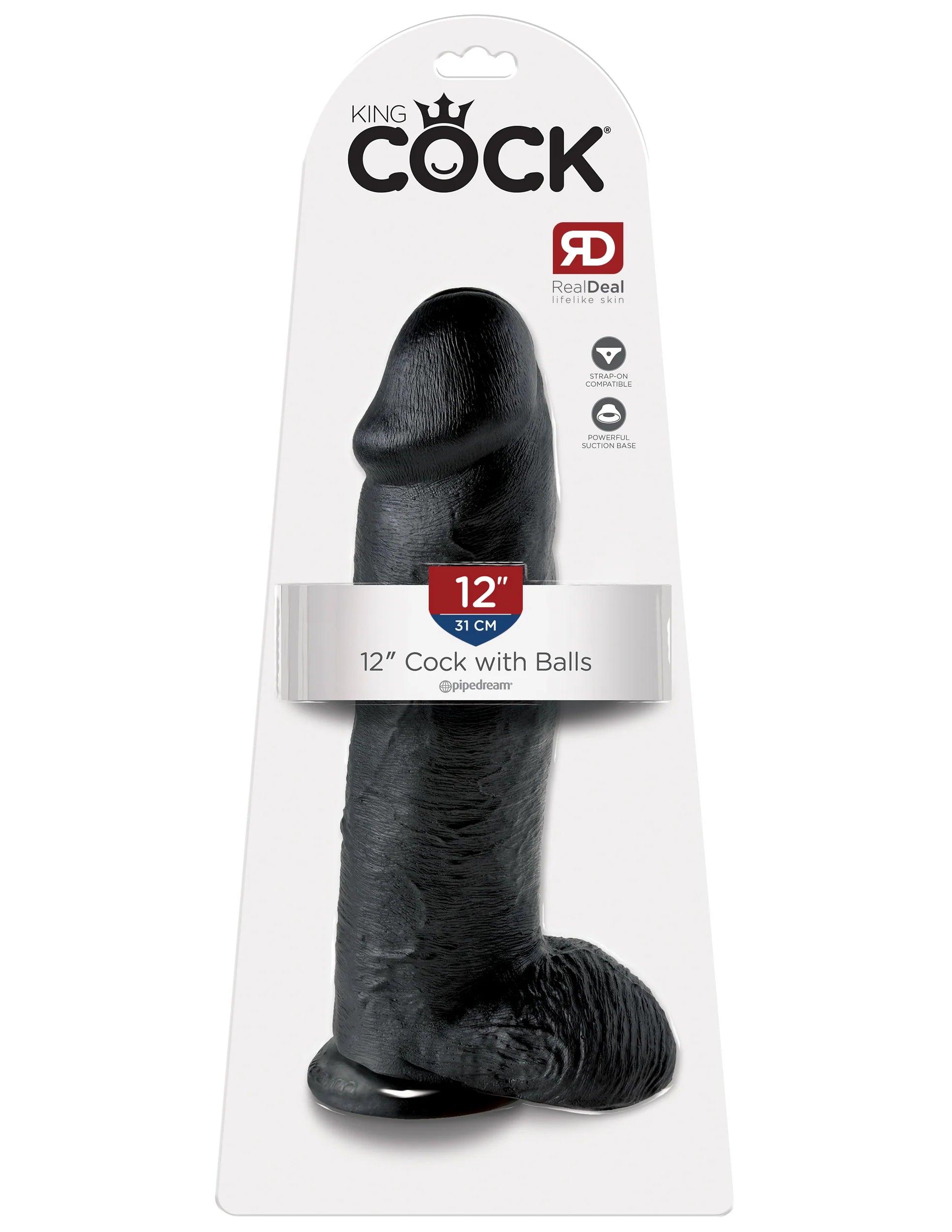 Pipedream King Cock 12 in. Cock With Balls Realistic Suction Cup Dildo - Buy At Luxury Toy X - Free 3-Day Shipping