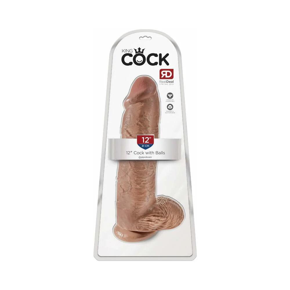 Pipedream King Cock 12 in. Cock With Balls Realistic Suction Cup Dildo - Buy At Luxury Toy X - Free 3-Day Shipping