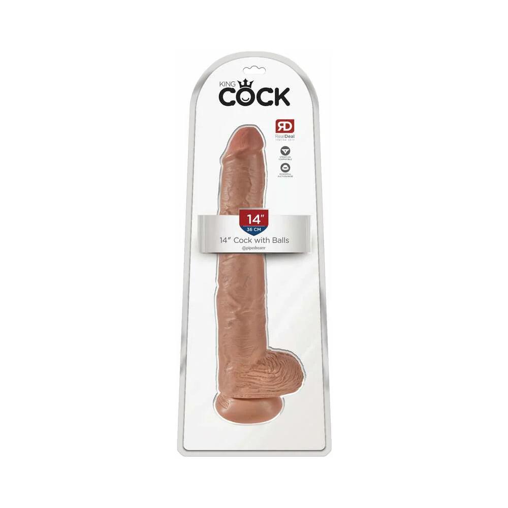 Pipedream King Cock 14 in. Cock With Balls Realistic Suction Cup Dildo - Buy At Luxury Toy X - Free 3-Day Shipping