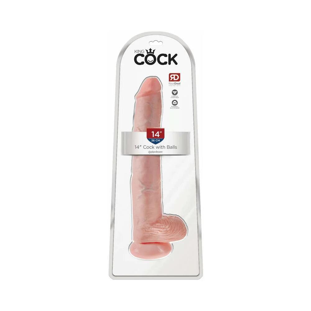 Pipedream King Cock 14 in. Cock With Balls Realistic Suction Cup Dildo - Buy At Luxury Toy X - Free 3-Day Shipping