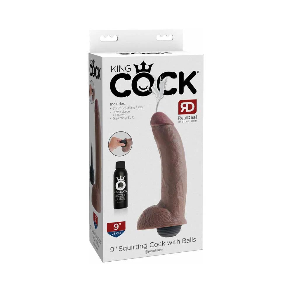 Pipedream King Cock 9 in. Squirting Cock With Balls Realistic Dildo - Buy At Luxury Toy X - Free 3-Day Shipping