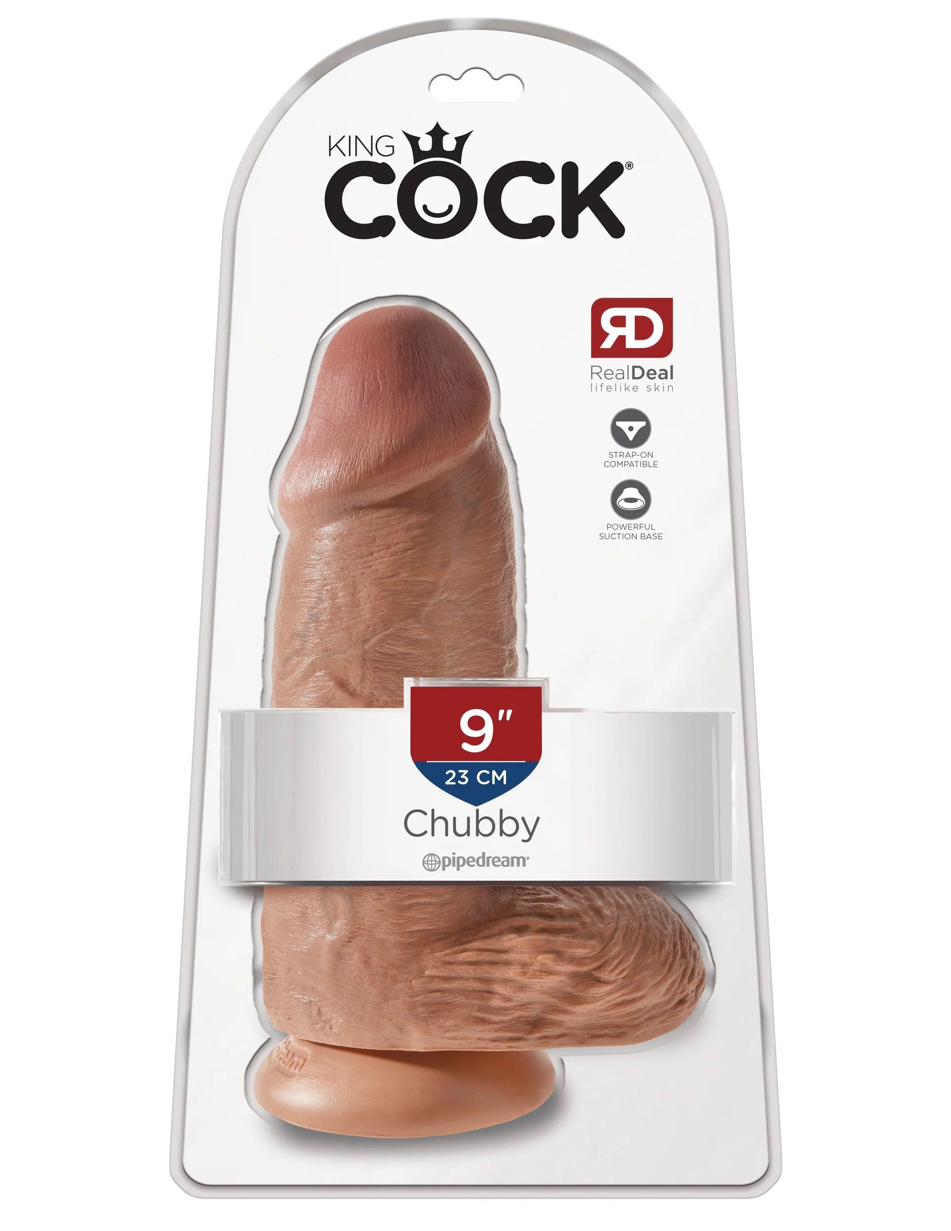 Pipedream King Cock Chubby 9 in. Cock With Balls Realistic Suction Cup Dildo - Buy At Luxury Toy X - Free 3-Day Shipping