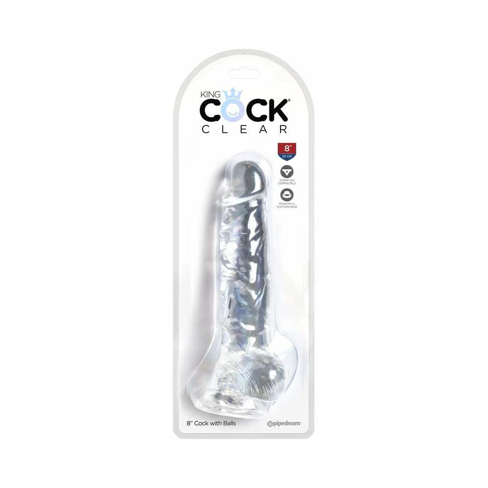 Pipedream King Cock Clear Dildo with Balls 8in - Buy At Luxury Toy X - Free 3-Day Shipping