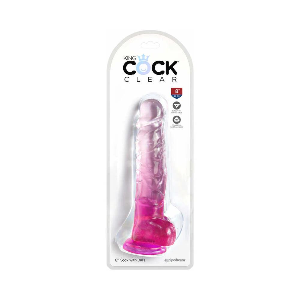 Pipedream King Cock Clear Dildo with Balls 8in - Buy At Luxury Toy X - Free 3-Day Shipping