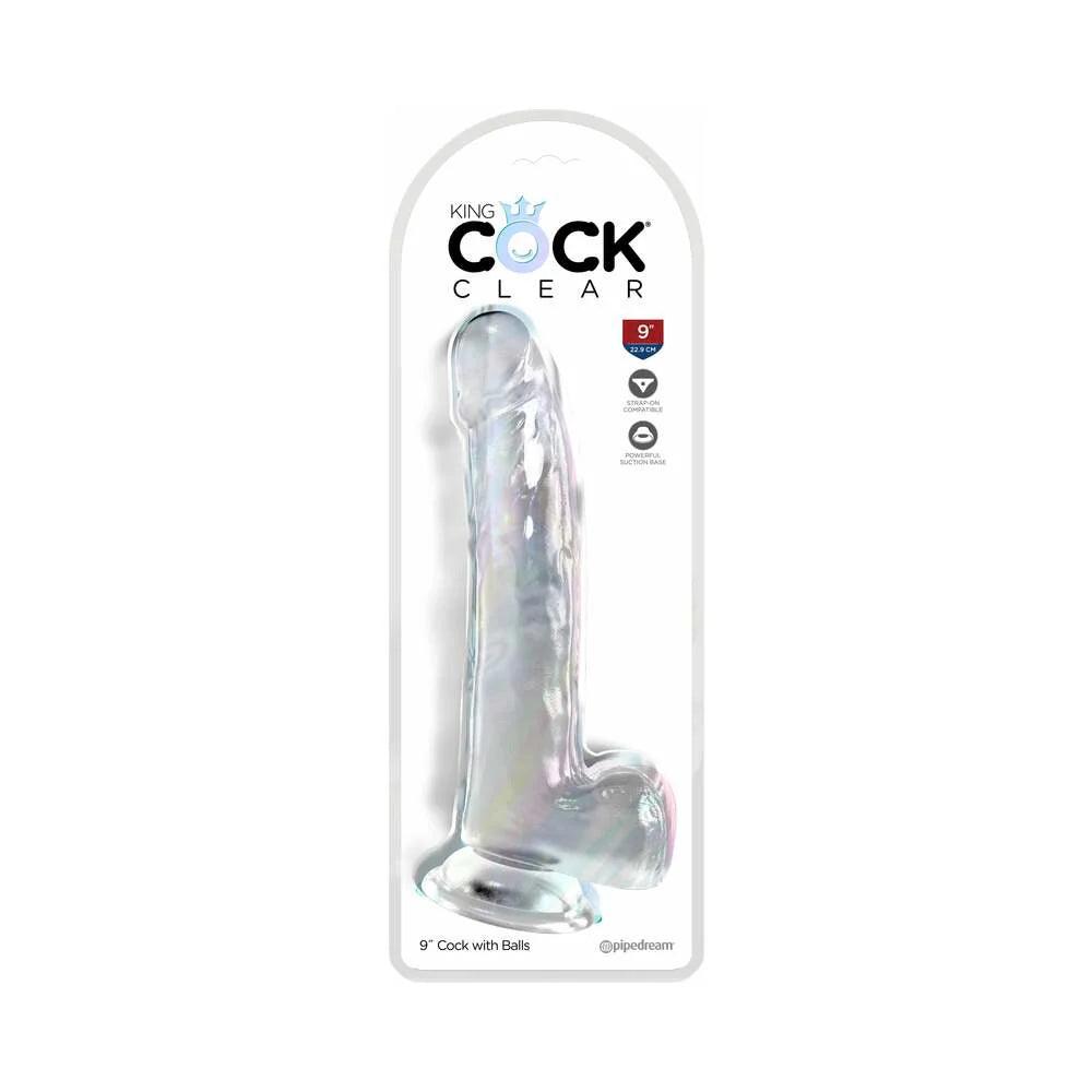 Pipedream King Cock Clear Dildo with Balls 9in - Buy At Luxury Toy X - Free 3-Day Shipping