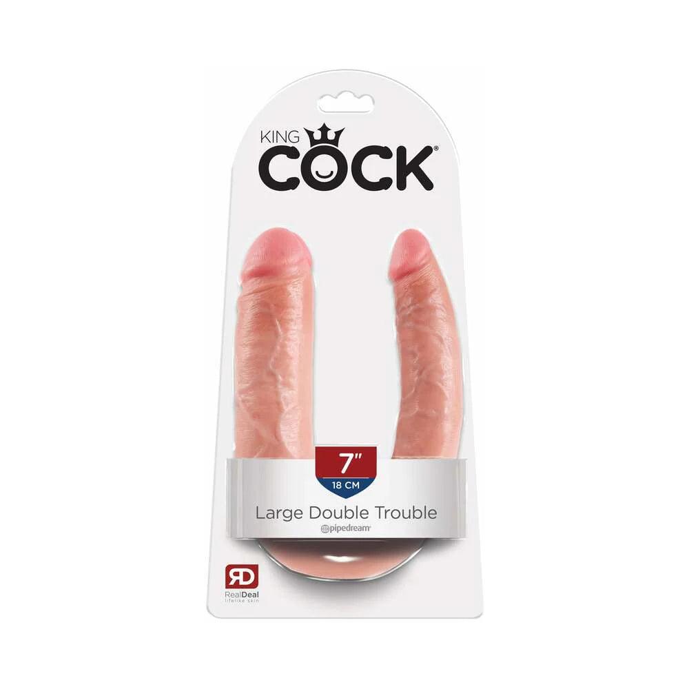 Pipedream King Cock Double Trouble Realistic Dual-Ended Dildo - Buy At Luxury Toy X - Free 3-Day Shipping