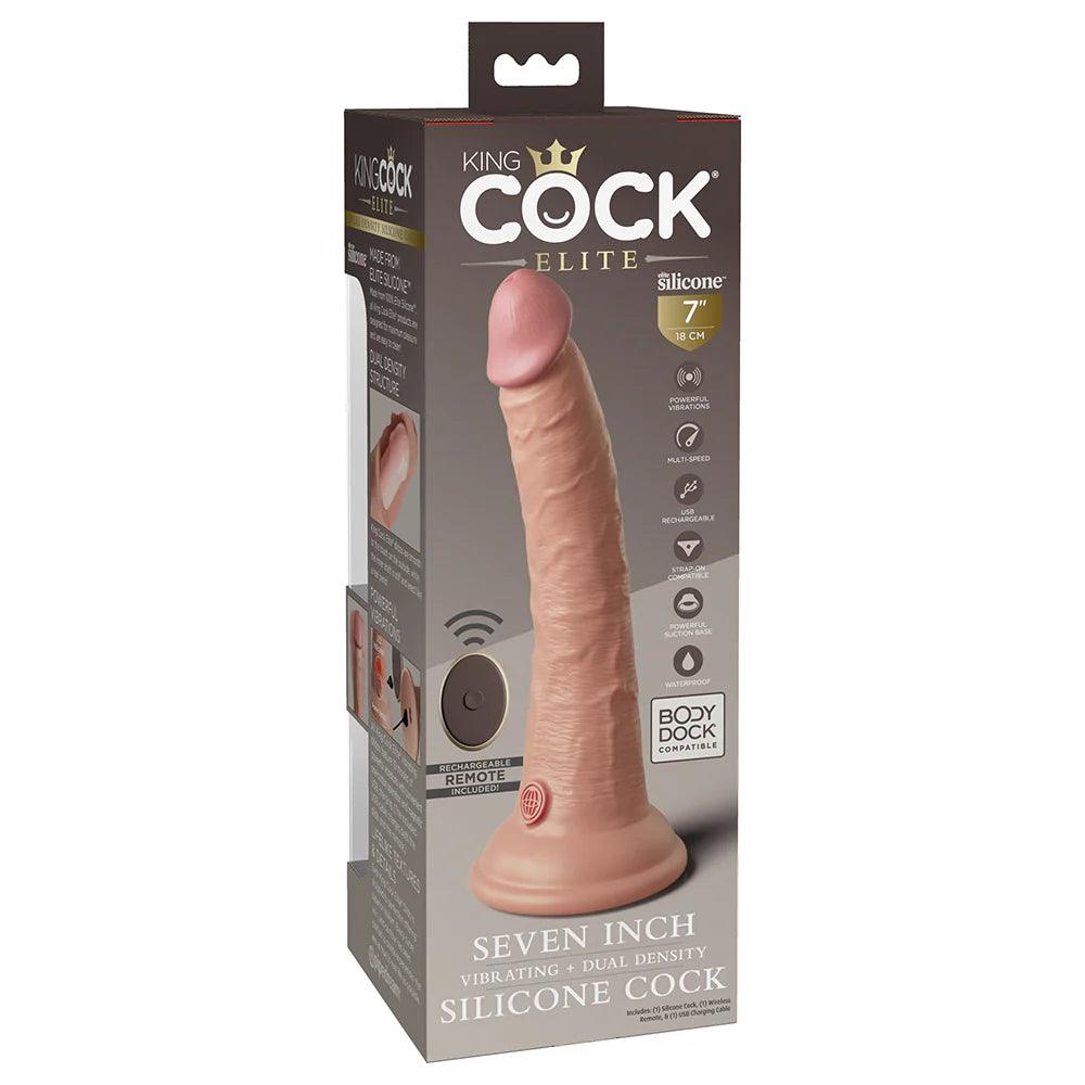 Pipedream King Cock Elite 7 in. Vibrating Realistic Dildo With Suction Cup - Buy At Luxury Toy X - Free 3-Day Shipping