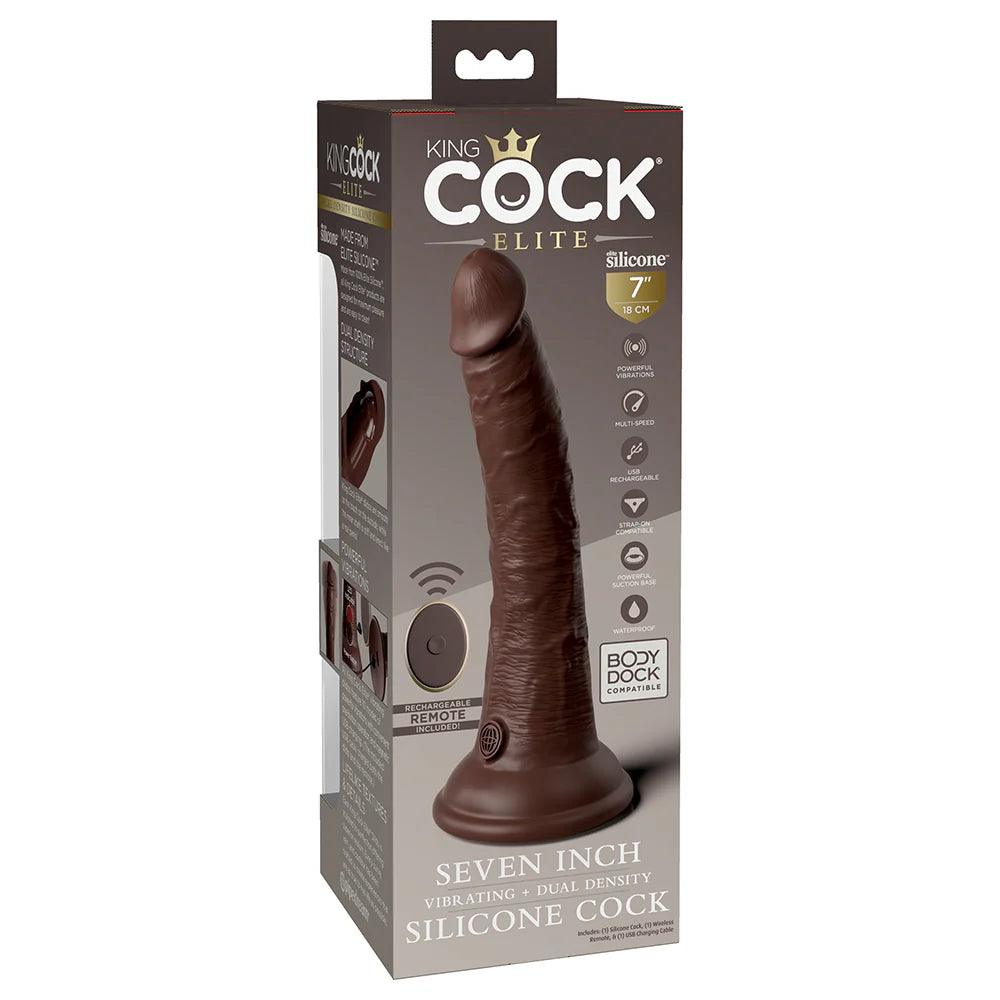 Pipedream King Cock Elite 7 in. Vibrating Realistic Dildo With Suction Cup - Buy At Luxury Toy X - Free 3-Day Shipping