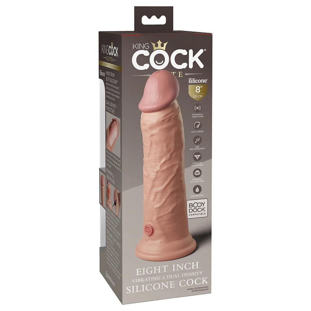 Pipedream King Cock Elite 8 in. Vibrating Realistic Dildo With Suction Cup - Buy At Luxury Toy X - Free 3-Day Shipping