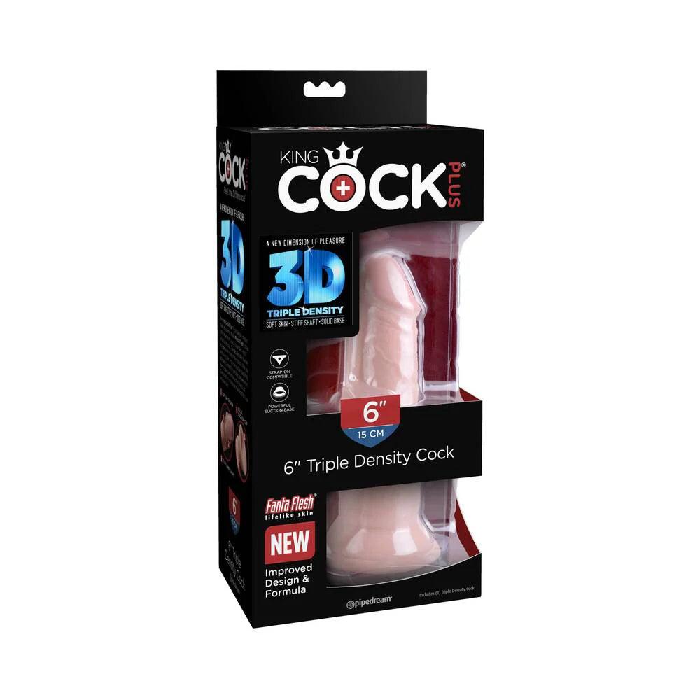 Pipedream King Cock Plus 6 in. Triple Density Cock Realistic Dildo With Suction Cup - Buy At Luxury Toy X - Free 3-Day Shipping