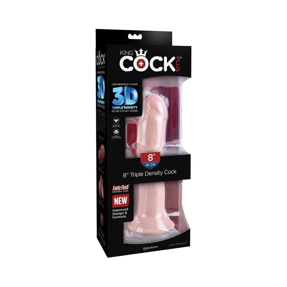 Pipedream King Cock Plus 8 in. Triple Density Cock Realistic Dildo With Suction Cup - Buy At Luxury Toy X - Free 3-Day Shipping