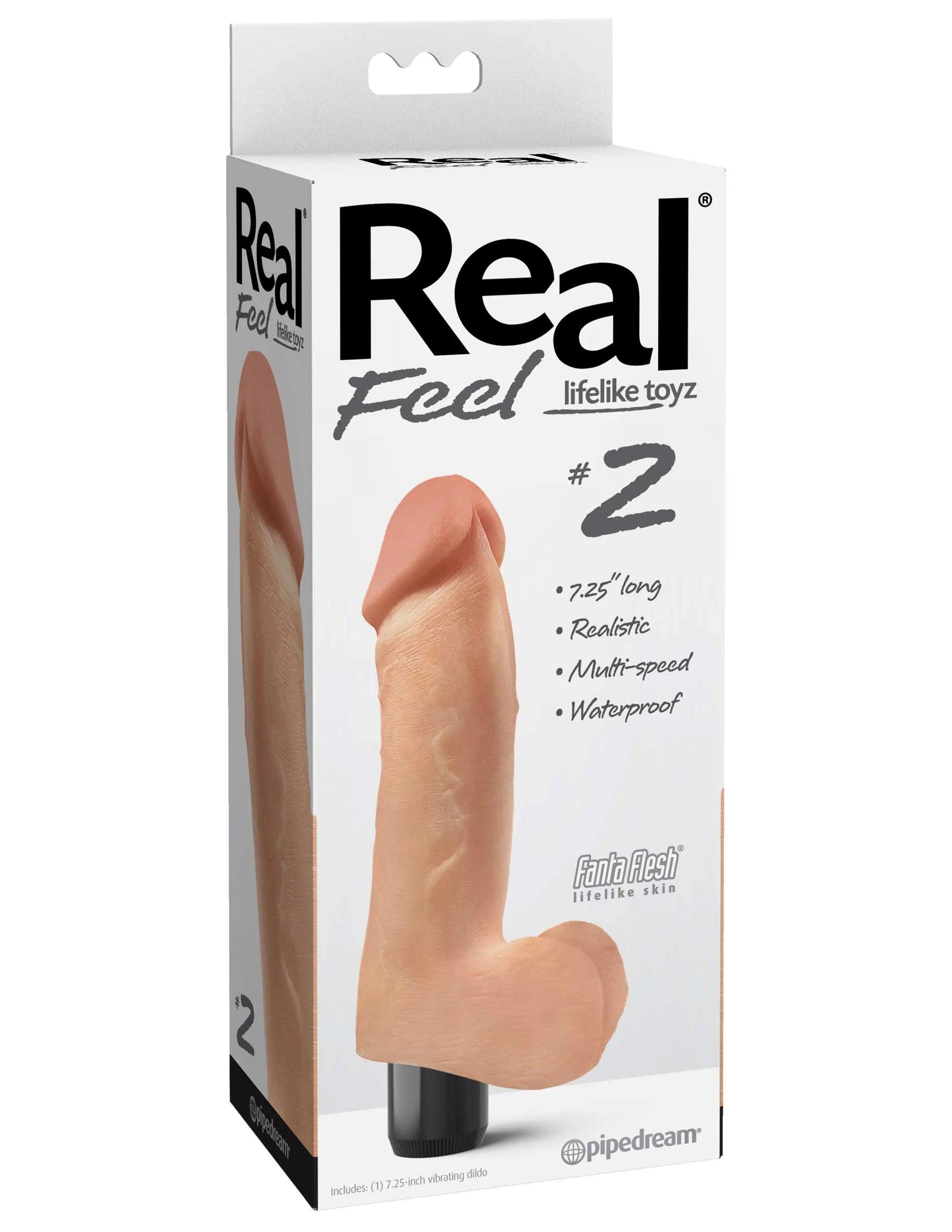 Pipedream Real Feel Lifelike Toyz No. 2 Realistic 7.25 in. Vibrating Dildo With Balls - Buy At Luxury Toy X - Free 3-Day Shipping