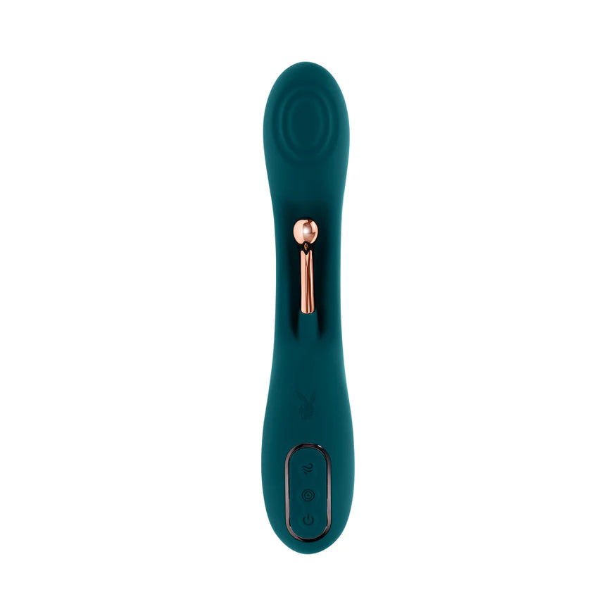 Playboy Aurelie Rechargeable Silicone G-Spot Vibrator – Dual Motor G-Spot Stimulator with Rose Gold Tickler - Buy At Luxury Toy X - Free 3-Day Shipping