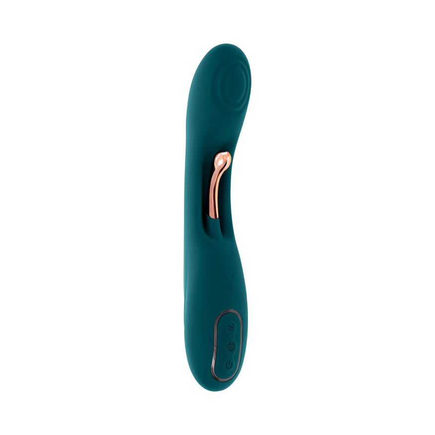 Playboy Aurelie Rechargeable Silicone G-Spot Vibrator – Dual Motor G-Spot Stimulator with Rose Gold Tickler - Buy At Luxury Toy X - Free 3-Day Shipping