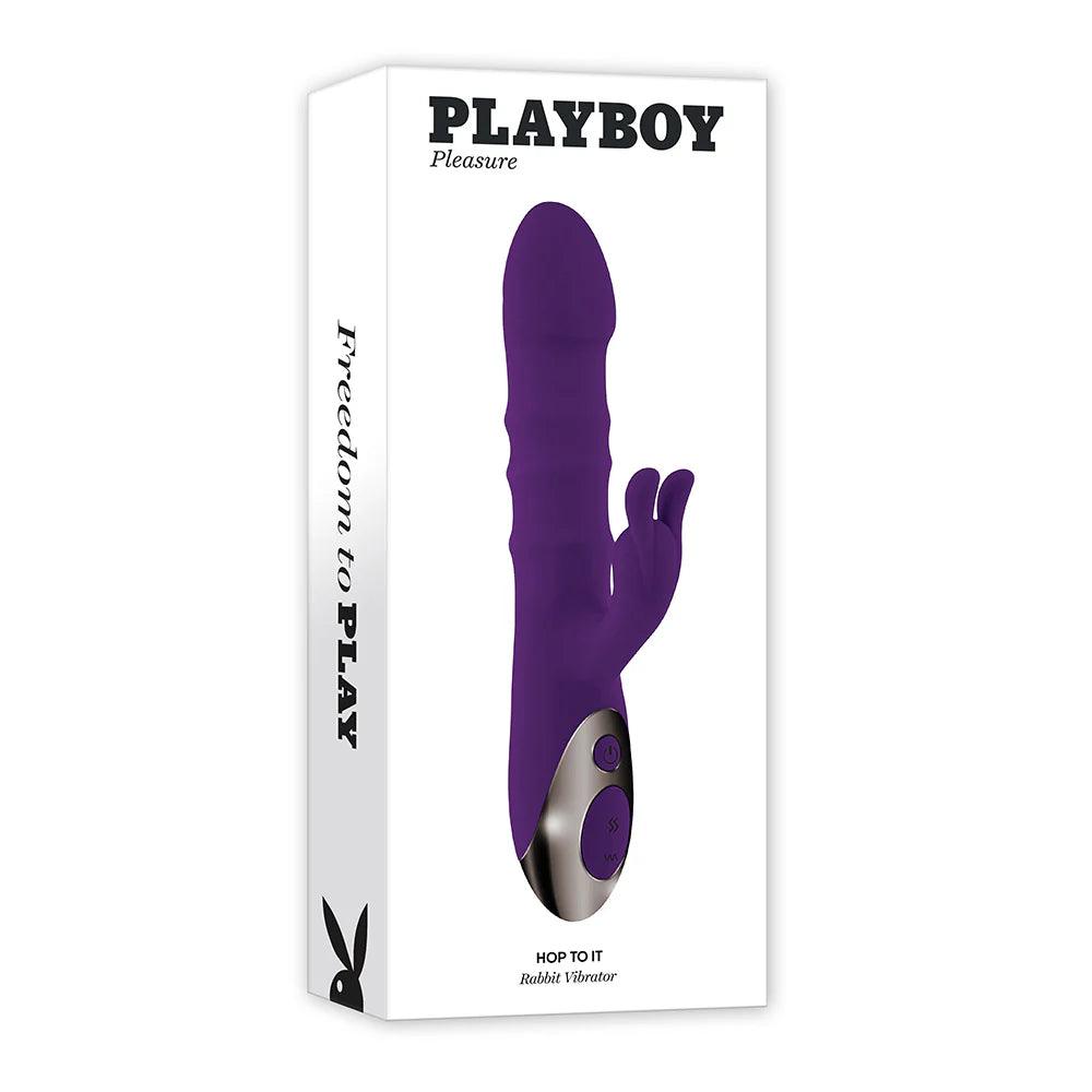 Playboy Hop To It Rechargeable Thrusting Silicone Dual Stimulation Vibrator - Buy At Luxury Toy X - Free 3-Day Shipping