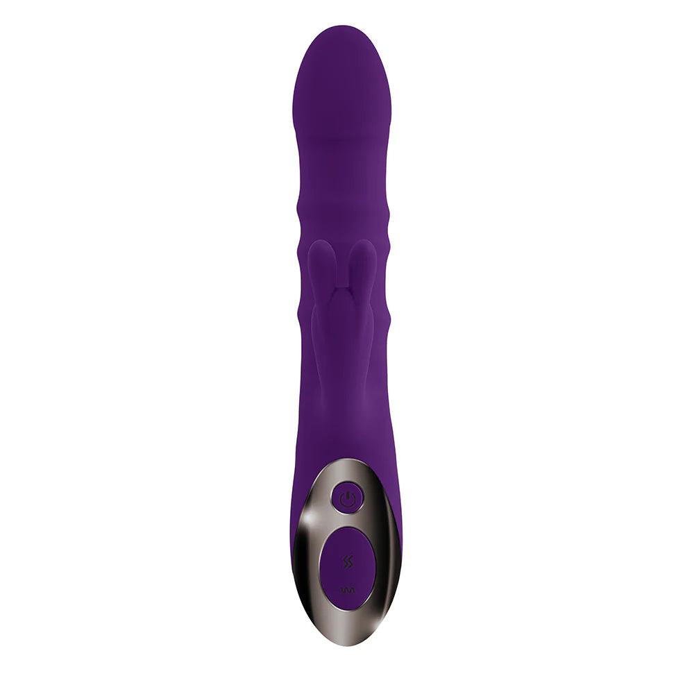 Playboy Hop To It Rechargeable Thrusting Silicone Dual Stimulation Vibrator - Buy At Luxury Toy X - Free 3-Day Shipping