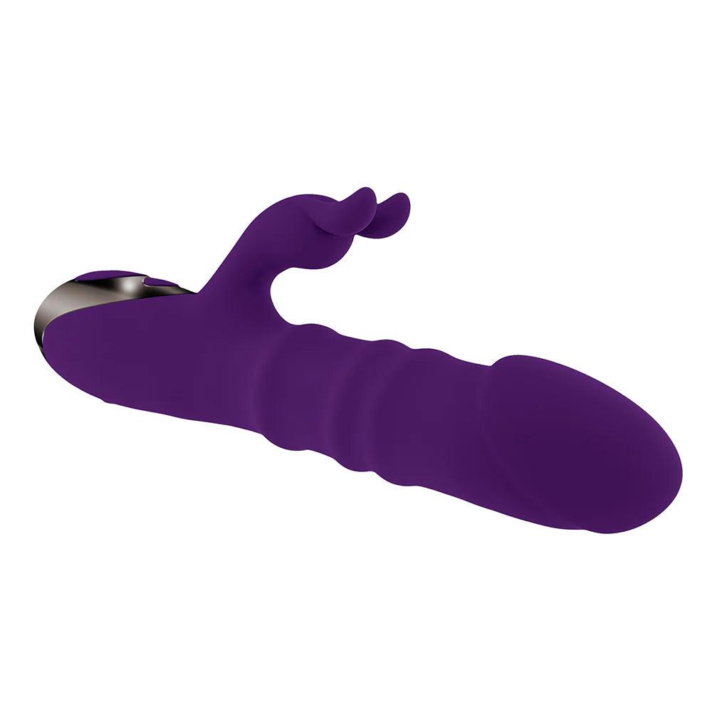 Playboy Hop To It Rechargeable Thrusting Silicone Dual Stimulation Vibrator - Buy At Luxury Toy X - Free 3-Day Shipping