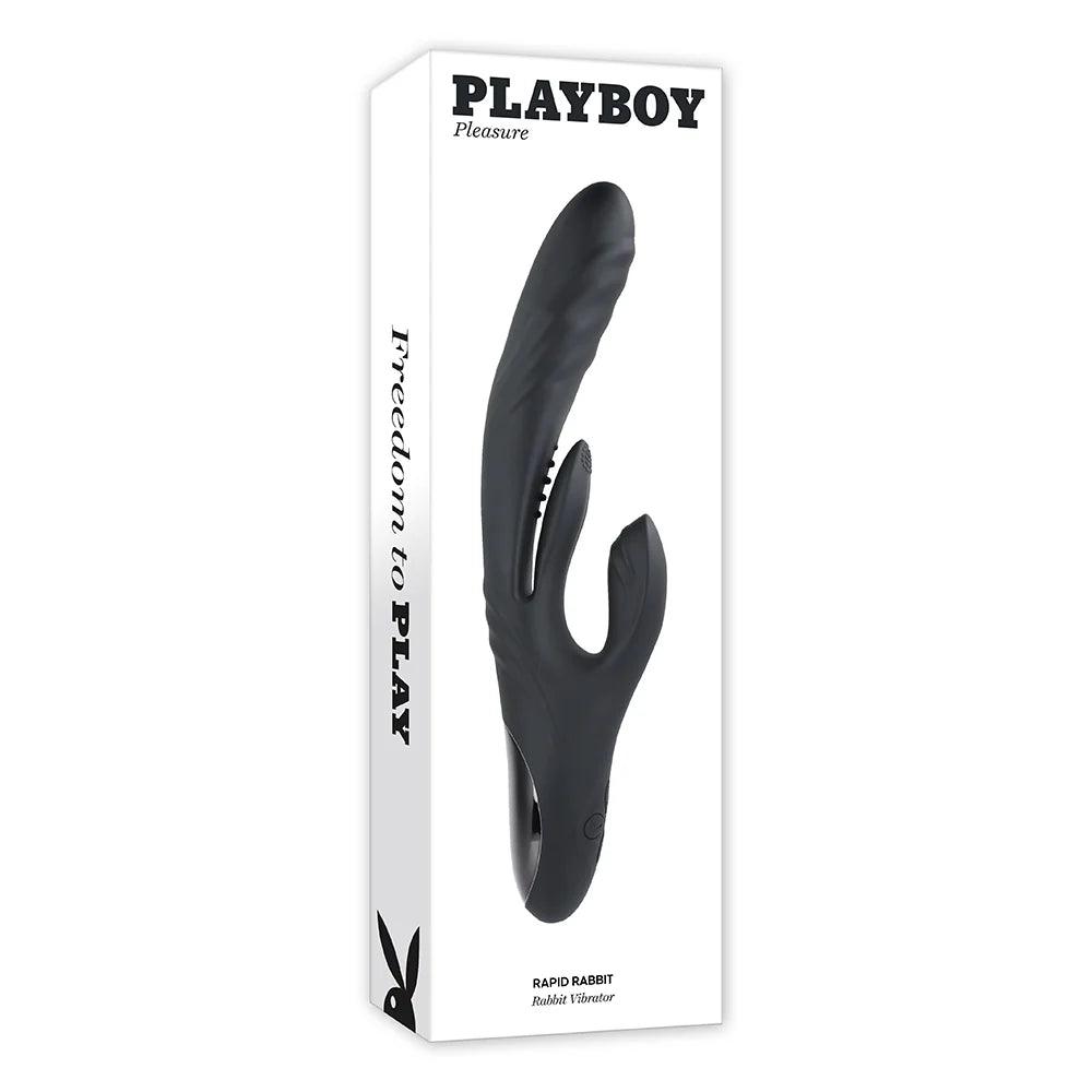 Playboy Rapid Rabbit Rechargeable Silicone Dual Stimulation Vibrator - Buy At Luxury Toy X - Free 3-Day Shipping