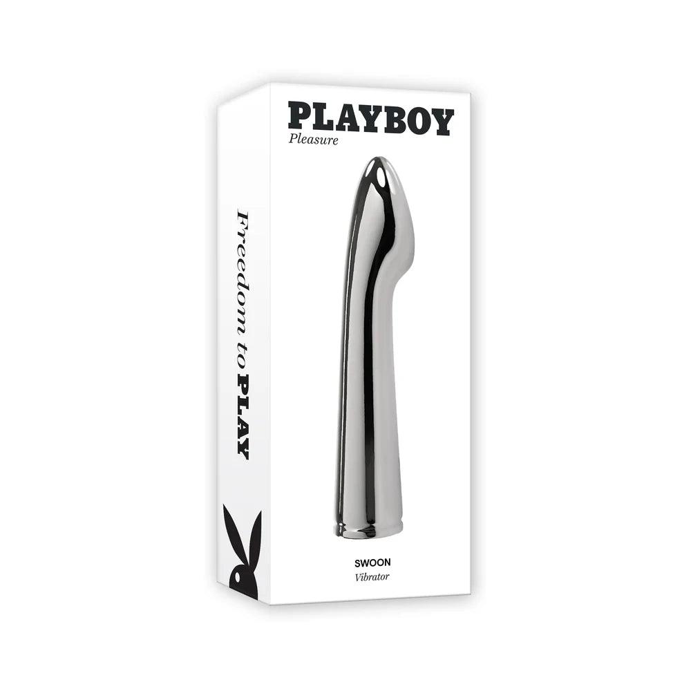 Playboy Swoon Rechargeable Vibrator Aluminum Platinum - Buy At Luxury Toy X - Free 3-Day Shipping