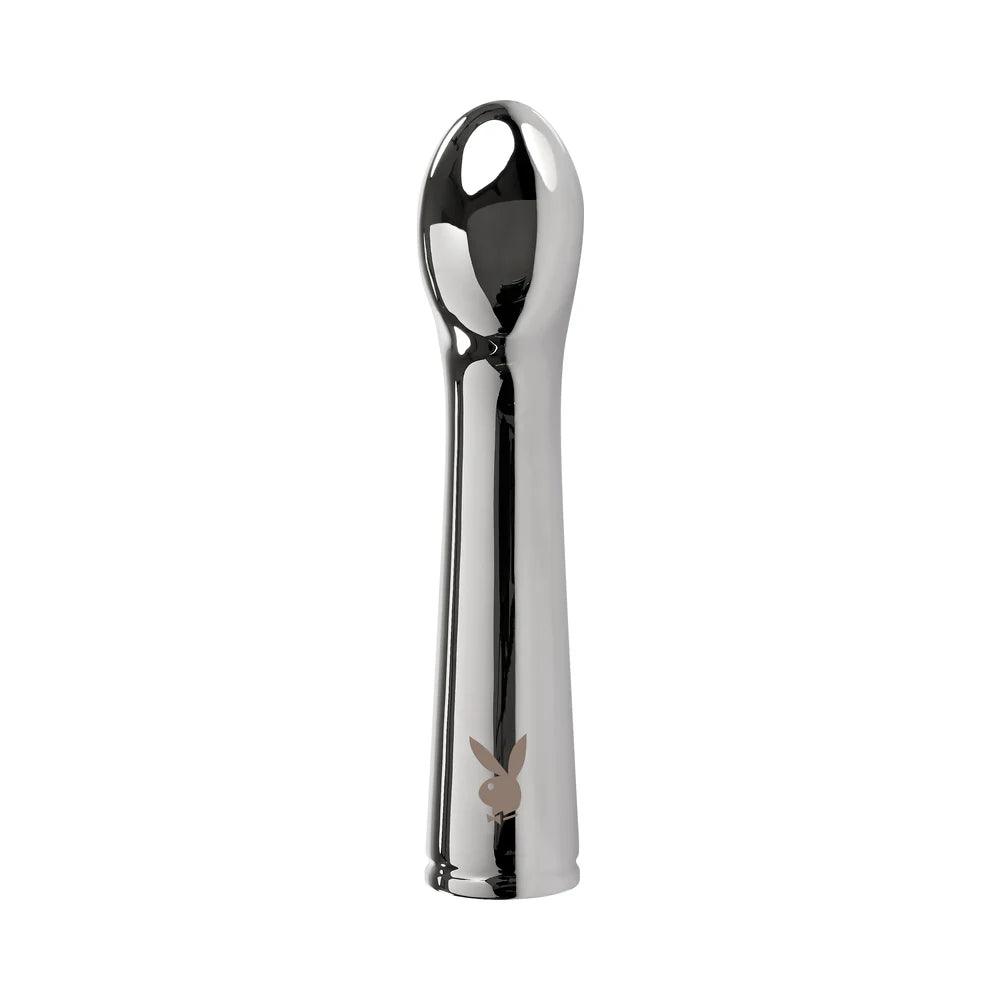 Playboy Swoon Rechargeable Vibrator Aluminum Platinum - Buy At Luxury Toy X - Free 3-Day Shipping