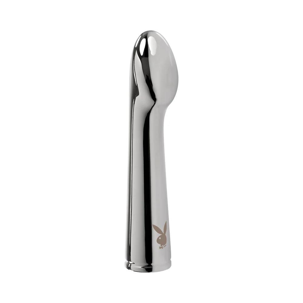 Playboy Swoon Rechargeable Vibrator Aluminum Platinum - Buy At Luxury Toy X - Free 3-Day Shipping