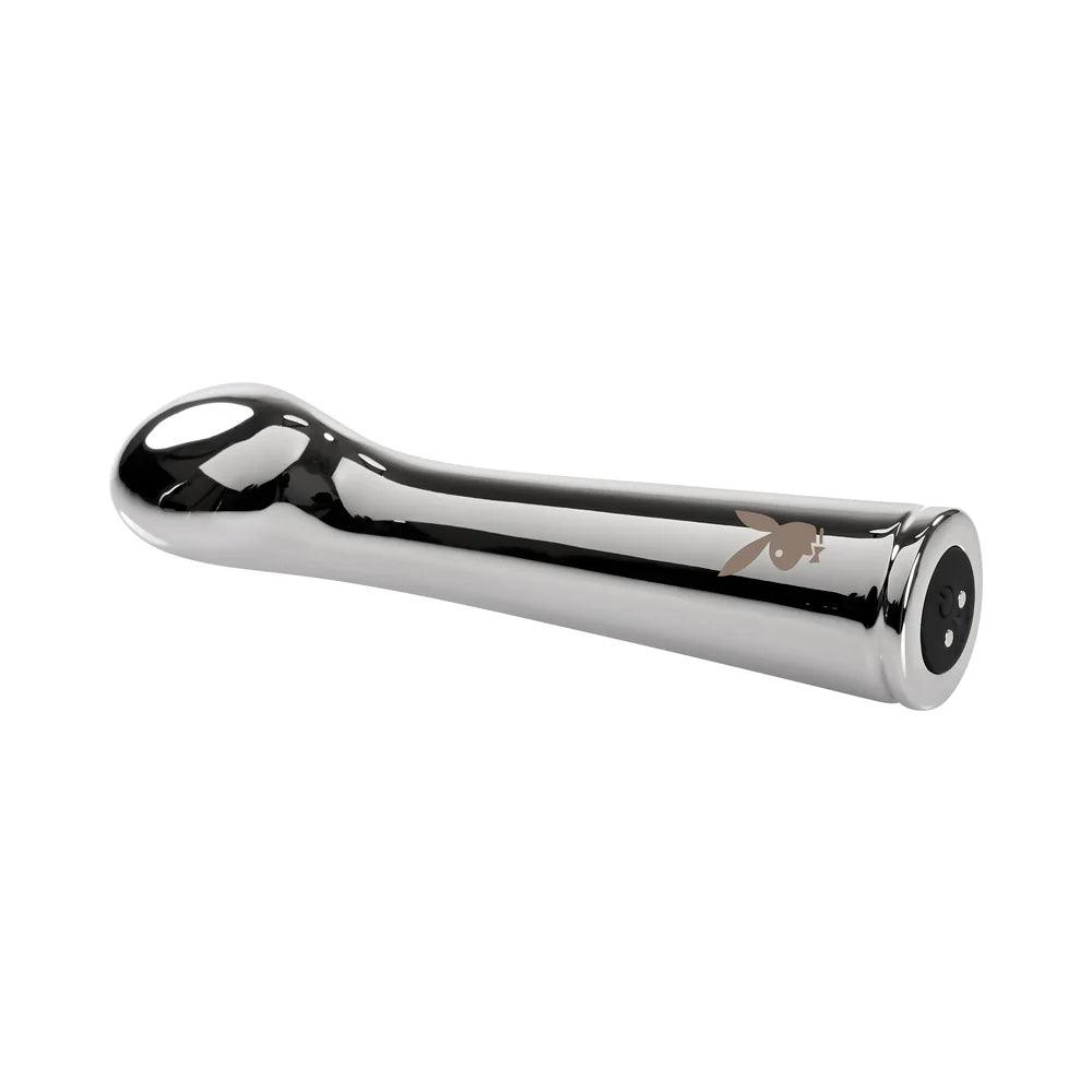 Playboy Swoon Rechargeable Vibrator Aluminum Platinum - Buy At Luxury Toy X - Free 3-Day Shipping