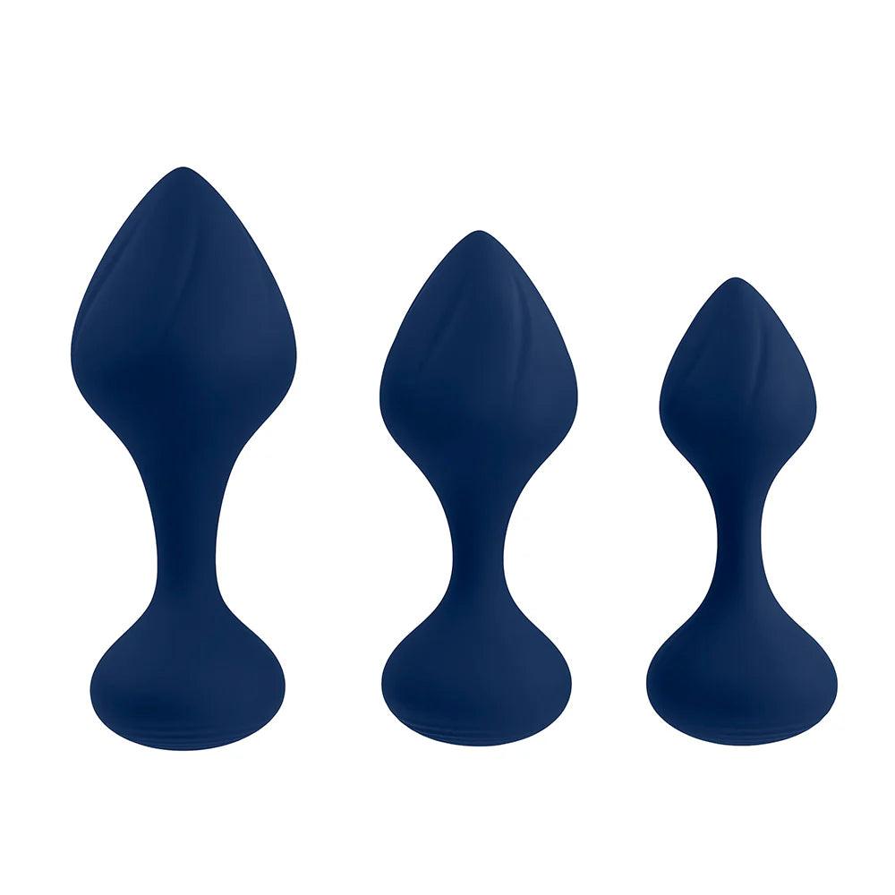 Playboy Tail Trainer 3-Piece Silicone Anal Training Kit Navy - Buy At Luxury Toy X - Free 3-Day Shipping