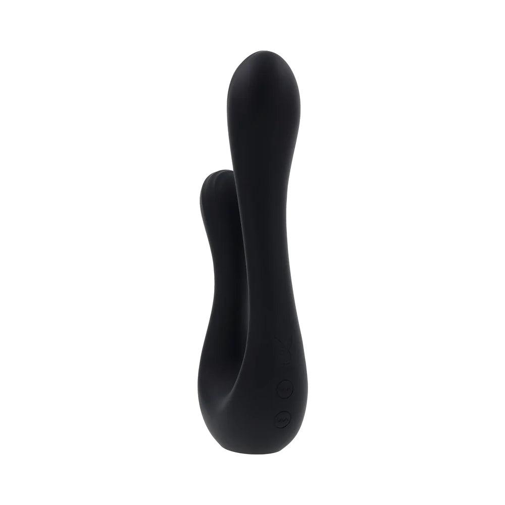 Playboy The Swan Rechargeable Dual Shaft Silicone Vibrator - Buy At Luxury Toy X - Free 3-Day Shipping